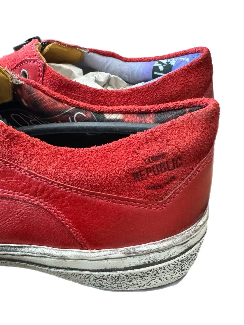 Sandro Moscoloni Red Suede Zip-Front Men's Sneakers